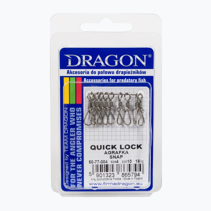 DRAGON Quick Lock περιστρεφόμενες παραμάνες ασφαλείας 10 τμχ ασημί PDF-50-77-004