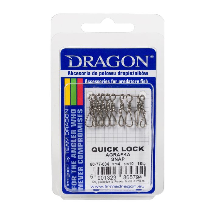 DRAGON Quick Lock περιστρεφόμενες παραμάνες ασφαλείας 10 τμχ ασημί PDF-50-77-004 2