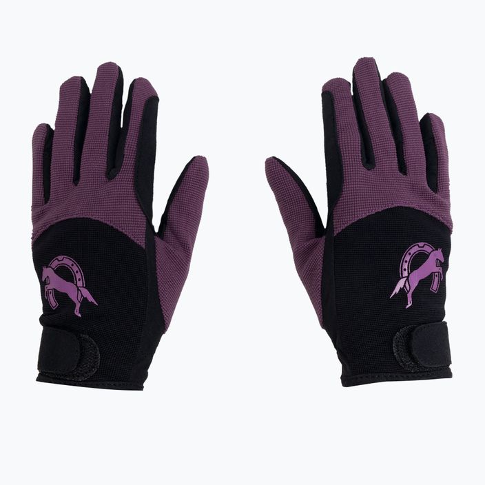 York Flicka παιδικά γάντια ιππασίας μαύρα και μοβ 12161403 3