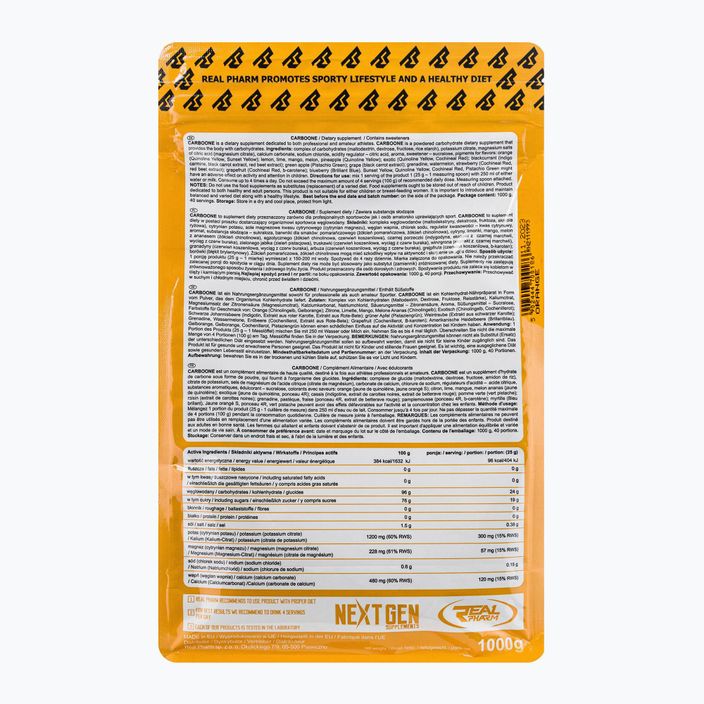 Carbo One Real Pharm υδατάνθρακες 1kg πορτοκαλί 700186 2