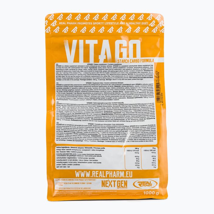 Carbo Vita GO Real Pharm υδατάνθρακες 1kg λεμόνι 708045 2