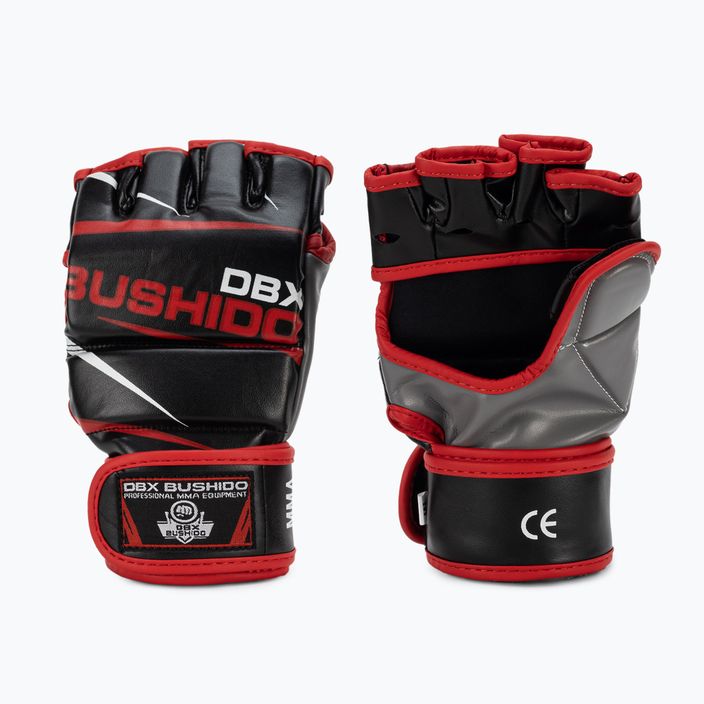 Γάντια προπόνησης για MMA και προπόνηση με σάκο DBX BUSHIDO μαύρο-κόκκινο E1V6-M 3