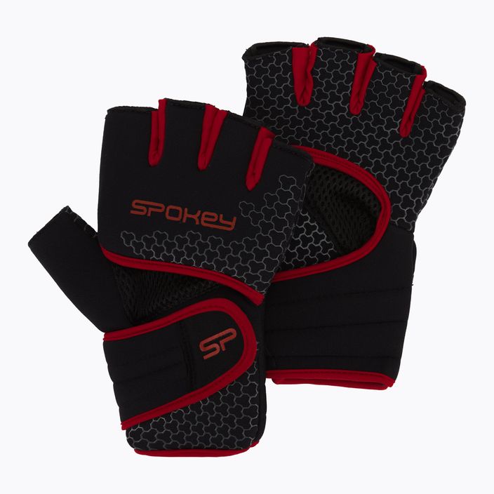 Γάντια γυμναστικής Spokey Lava μαύρο και κόκκινο 928974
