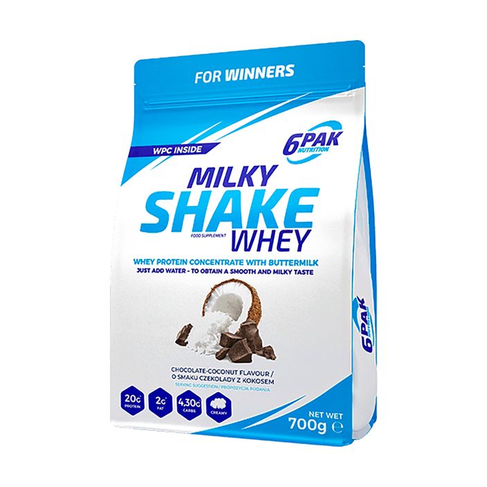 Ορός γάλακτος 6PAK Milky Shake 700g καρύδα-σοκολάτα PAK/032 2