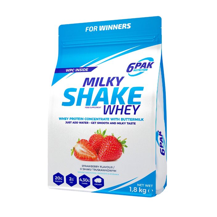 Ορός γάλακτος 6PAK Milky Shake 1800 g Φράουλα 2