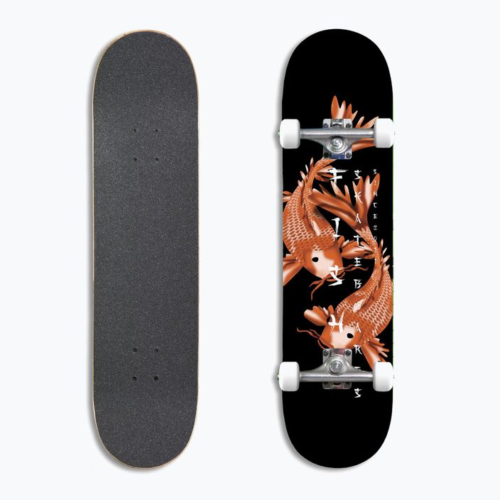 Fish Skateboards Pro 8.0" Koi κλασικό skateboard μαύρο SKATE-KOI8-SIL-WHI 8
