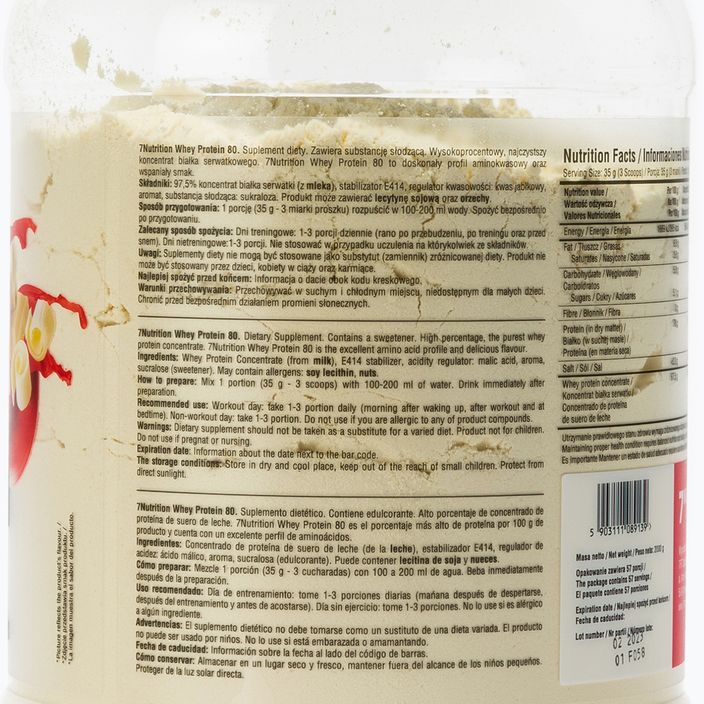 Ορός γάλακτος 7Nutrition Protein 80 2kg λευκή σοκολάτα-φράουλα 7Nu000315 2