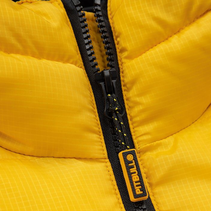 Pitbull West Coast ανδρικό χειμερινό μπουφάν Evergold με κουκούλα και κουκούλα με επένδυση κίτρινο/μαύρο 8
