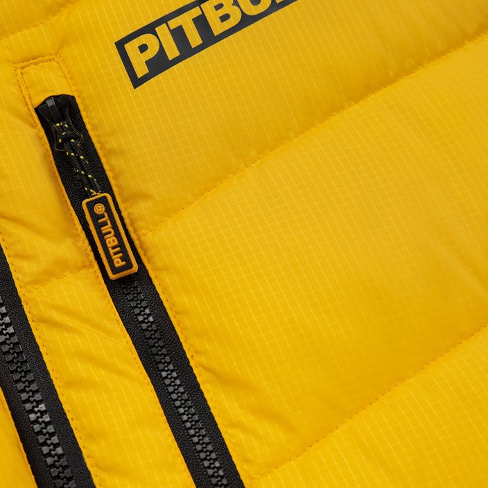 Pitbull West Coast ανδρικό χειμερινό μπουφάν Evergold με κουκούλα και κουκούλα με επένδυση κίτρινο/μαύρο 10