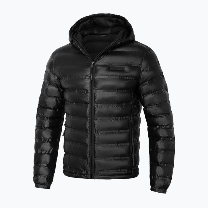 Pitbull West Coast ανδρικό χειμερινό μπουφάν Deerfoot με κουκούλα και κουκούλα με επένδυση μαύρο
