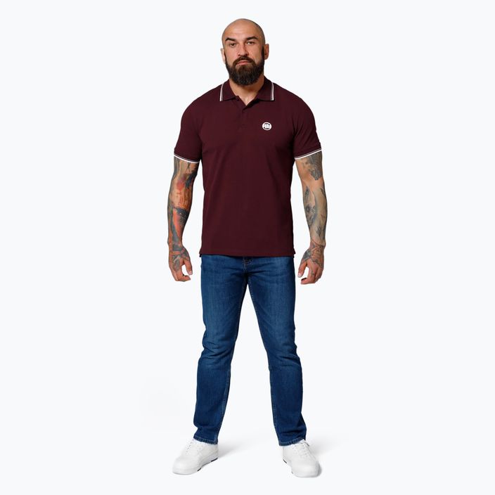 Ανδρικό Pitbull West Coast Polo Shirt Pique Stripes Regular μπορντό 2