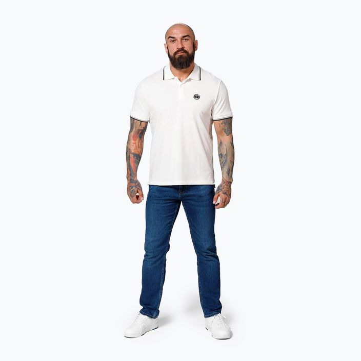 Ανδρικό Pitbull West Coast Polo Shirt Pique Stripes Regular λευκό 2