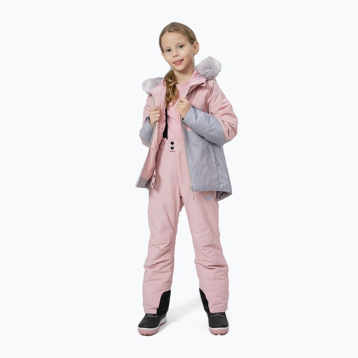 Παιδικό μπουφάν σκι 4F ροζ HJZ22-JKUDN003 2