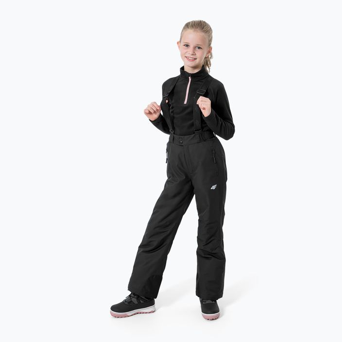 Παιδικό παντελόνι σκι 4F μαύρο HJZ22-JSPDN001 2