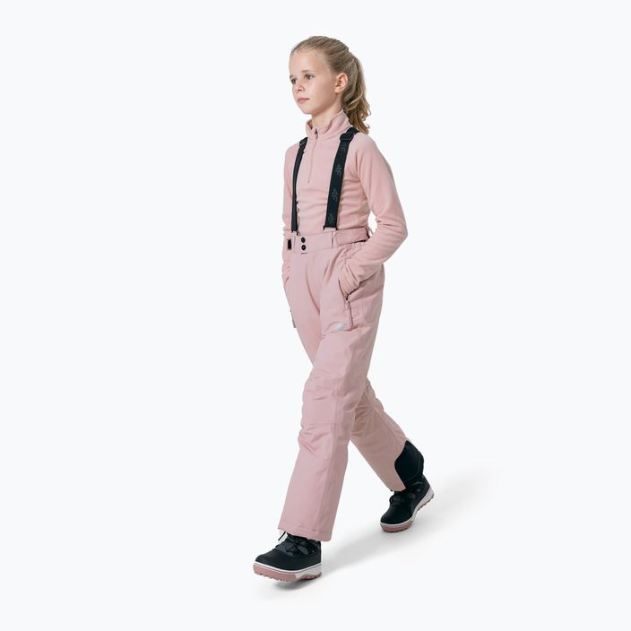 Παιδικό παντελόνι σκι 4F ροζ HJZ22-JSPDN001