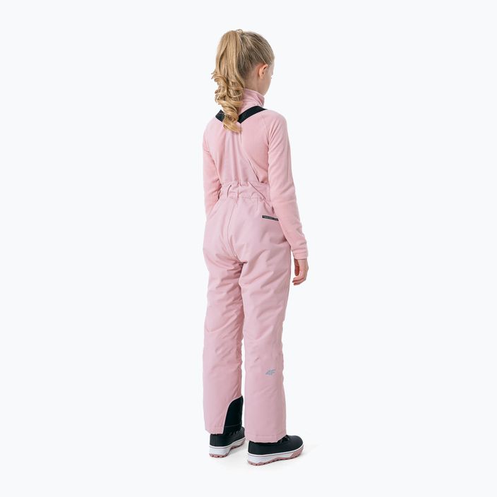 Παιδικό παντελόνι σκι 4F ροζ HJZ22-JSPDN001 2