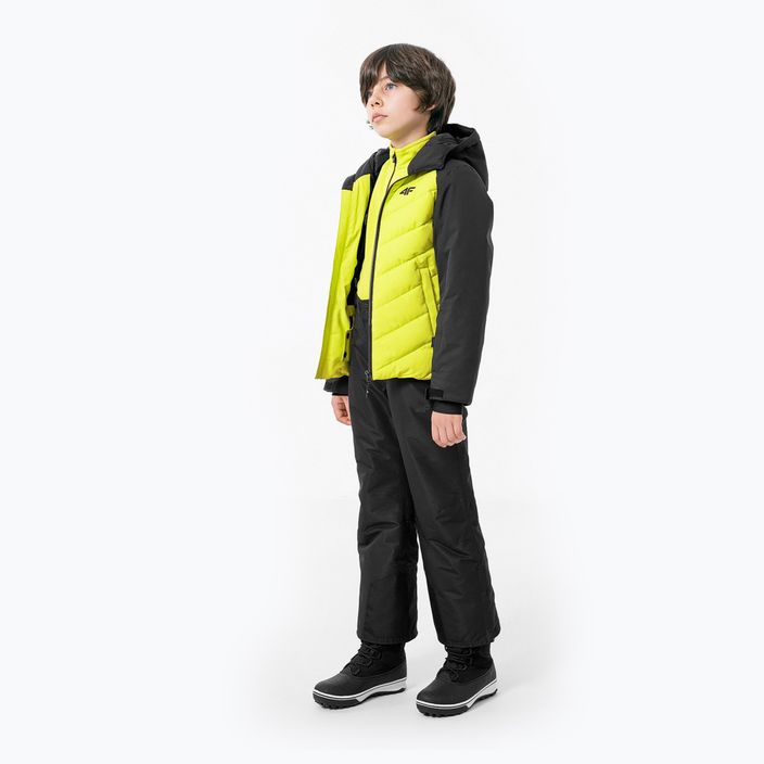 Παιδικό μπουφάν σκι 4F μαύρο-πράσινο HJZ22-JKUMN003 2