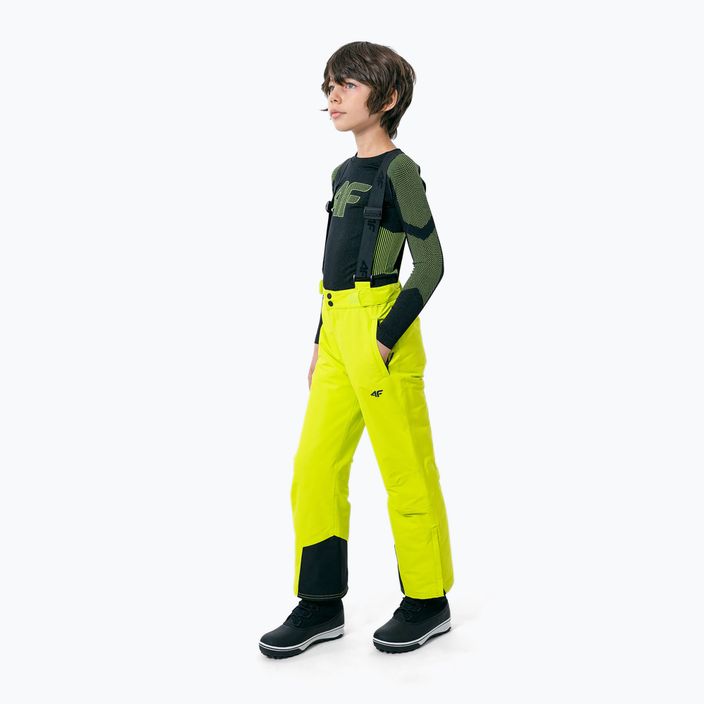 Παιδικό παντελόνι σκι 4F κίτρινο HJZ22-JSPMN001 2
