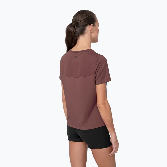 Γυναικείο μπλουζάκι προπόνησης 4F maroon H4Z22-TSDF010 2