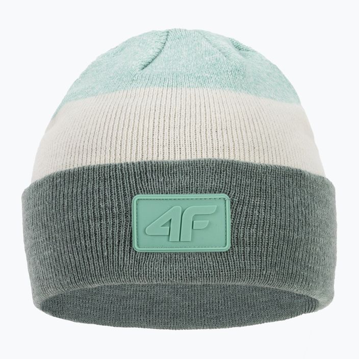Παιδικό χειμερινό καπέλο 4F πράσινο και λευκό HJZ22-JCAD002 2