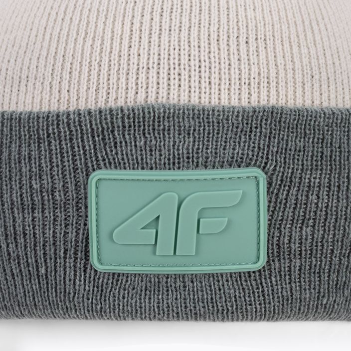 Παιδικό χειμερινό καπέλο 4F πράσινο και λευκό HJZ22-JCAD002 4