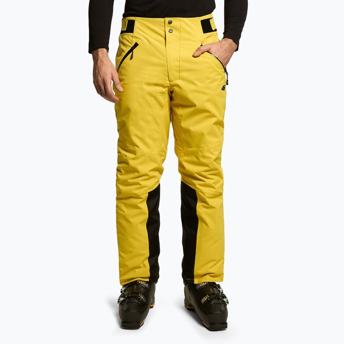 Ανδρικό παντελόνι σκι 4F κίτρινο H4Z22-SPMN006