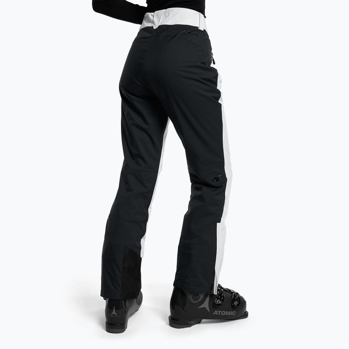 Γυναικείο παντελόνι σκι 4F λευκό και μαύρο H4Z22-SPDN006 3