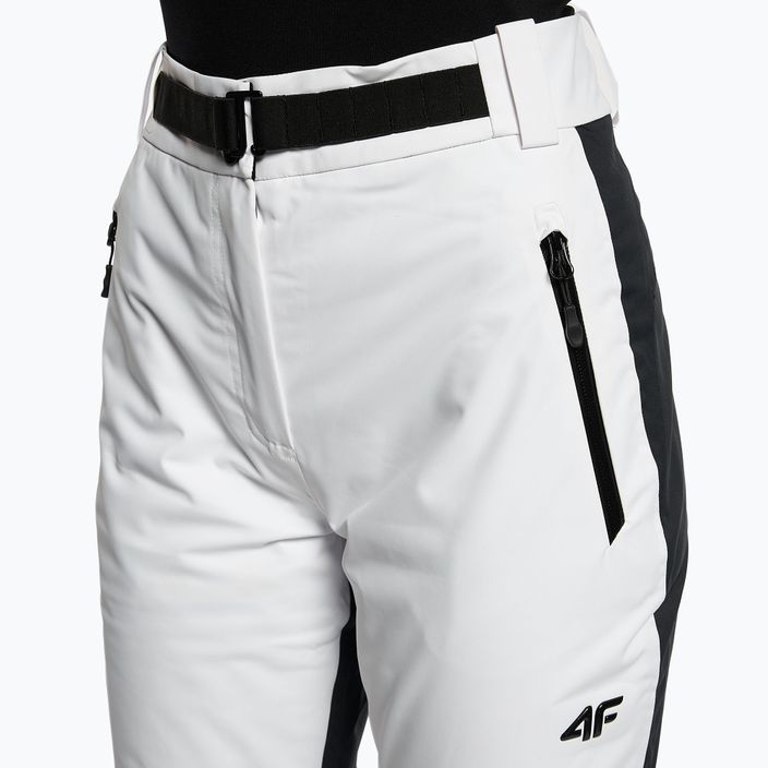 Γυναικείο παντελόνι σκι 4F λευκό και μαύρο H4Z22-SPDN006 5