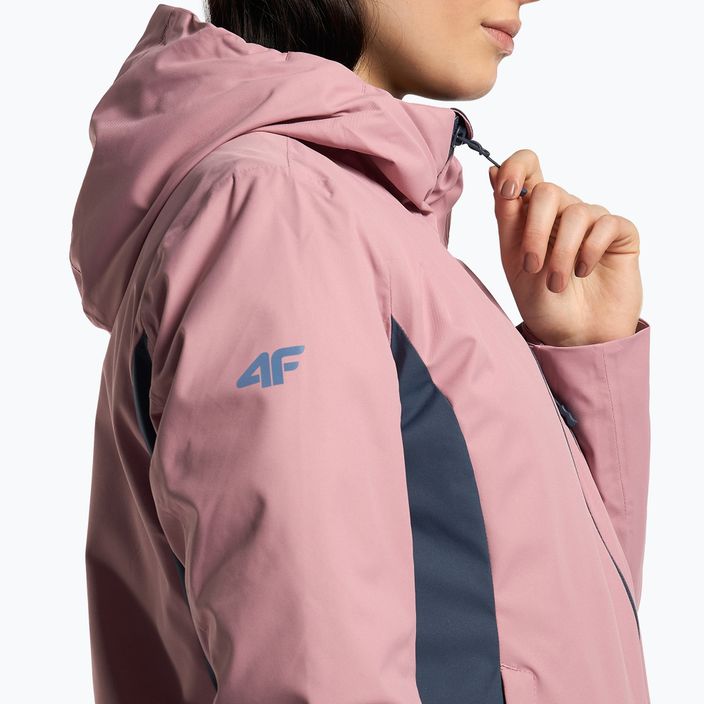 Γυναικείο μπουφάν σκι 4F ροζ H4Z22-KUDN002 5