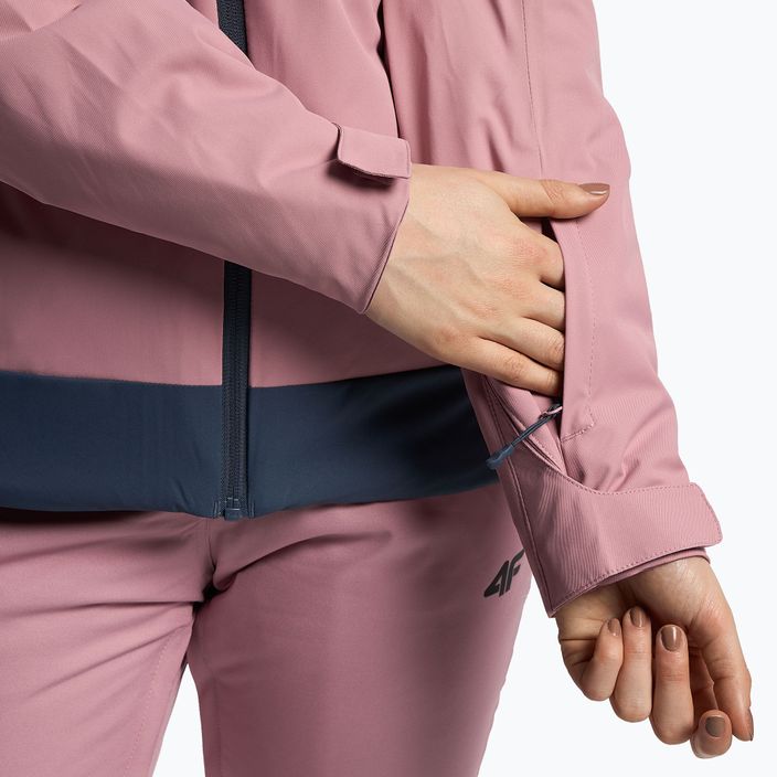 Γυναικείο μπουφάν σκι 4F ροζ H4Z22-KUDN002 6