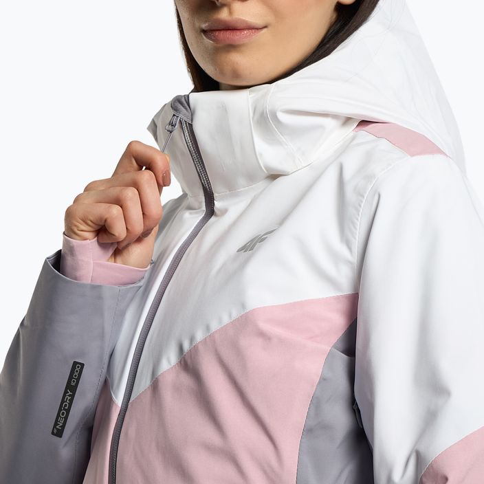 Γυναικείο μπουφάν σκι 4F ροζ H4Z22-KUDN008 5