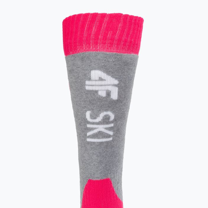Παιδικές κάλτσες σκι 4F γκρι-ροζ 4FJAW22UFSOF028 4