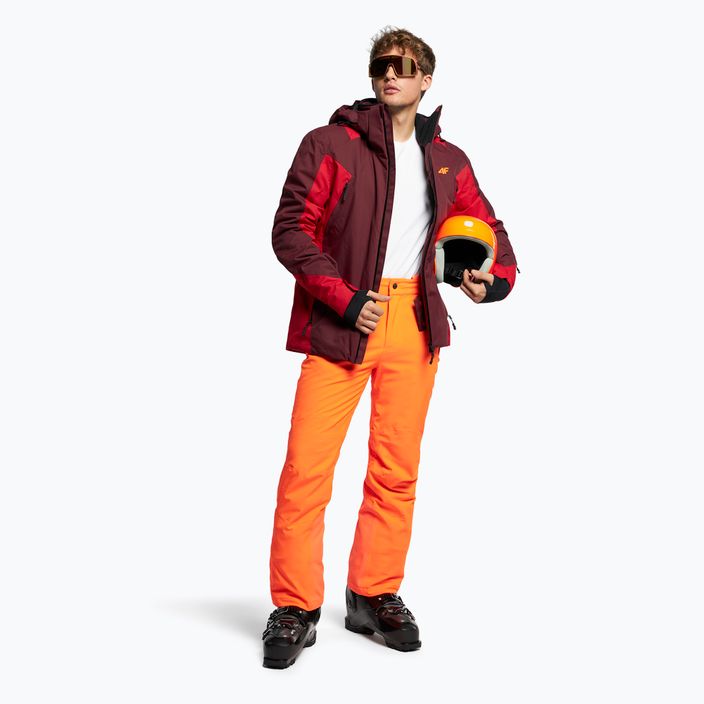 Ανδρικό μπουφάν σκι 4F μπορντό-κόκκινο H4Z21-KUMN015 2