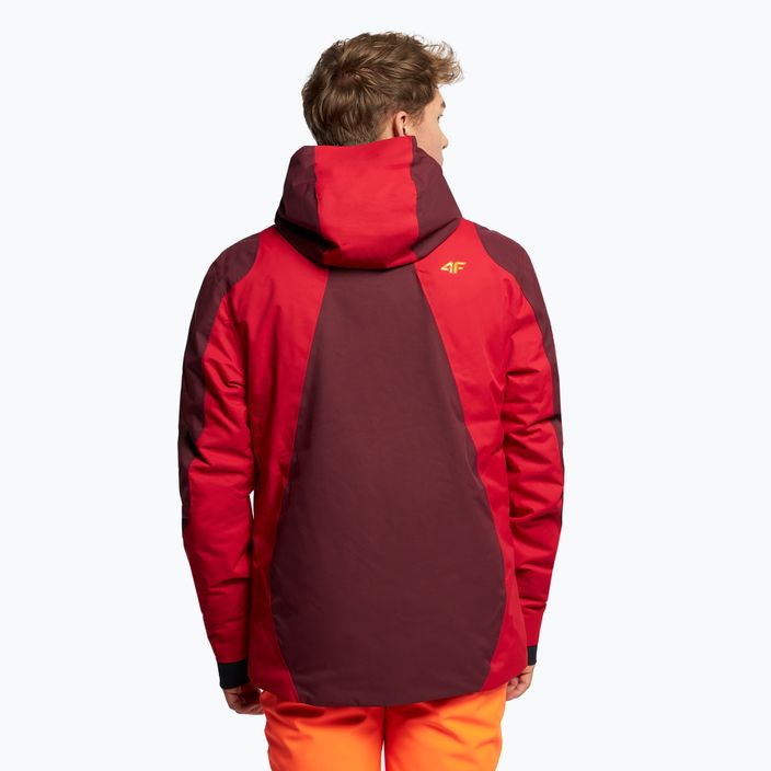 Ανδρικό μπουφάν σκι 4F μπορντό-κόκκινο H4Z21-KUMN015 4
