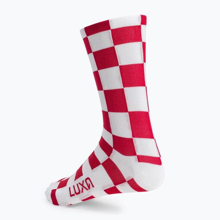 Luxa Squares λευκές και κόκκινες κάλτσες ποδηλασίας LUAMSSQRS 3