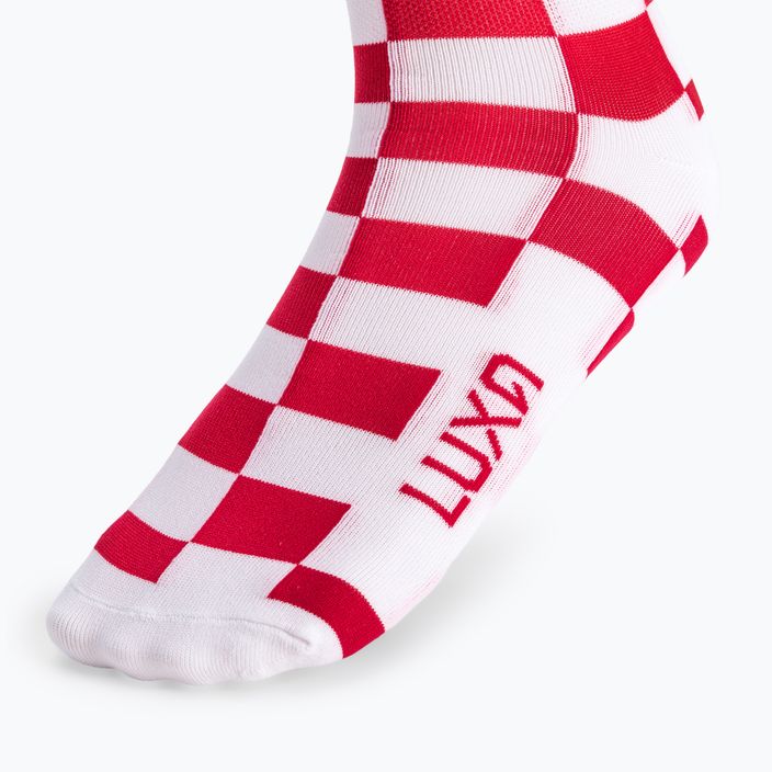 Luxa Squares λευκές και κόκκινες κάλτσες ποδηλασίας LUAMSSQRS 4