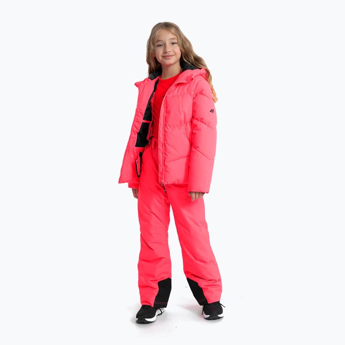 Παιδικό σακάκι σκι 4F F293 καυτό ροζ νέον 3
