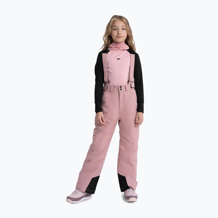 Παιδικό παντελόνι σκι 4F F353 σκούρο ροζ