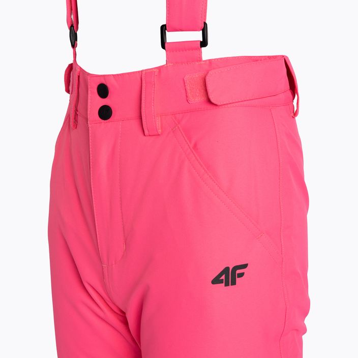 Παιδικό παντελόνι σκι 4F F353 ροζ καυτό νέον 5