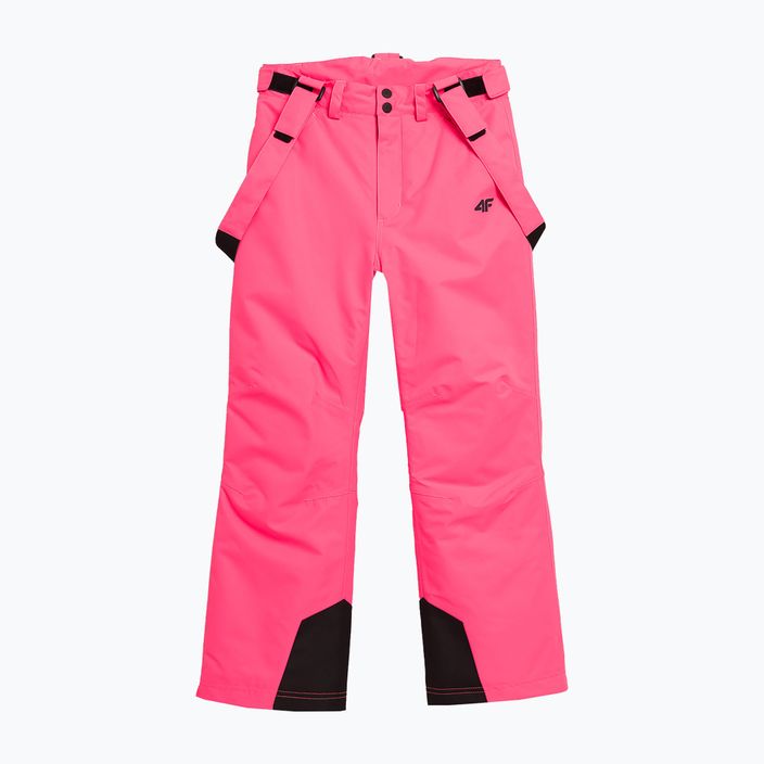 Παιδικό παντελόνι σκι 4F F353 ροζ καυτό νέον 7