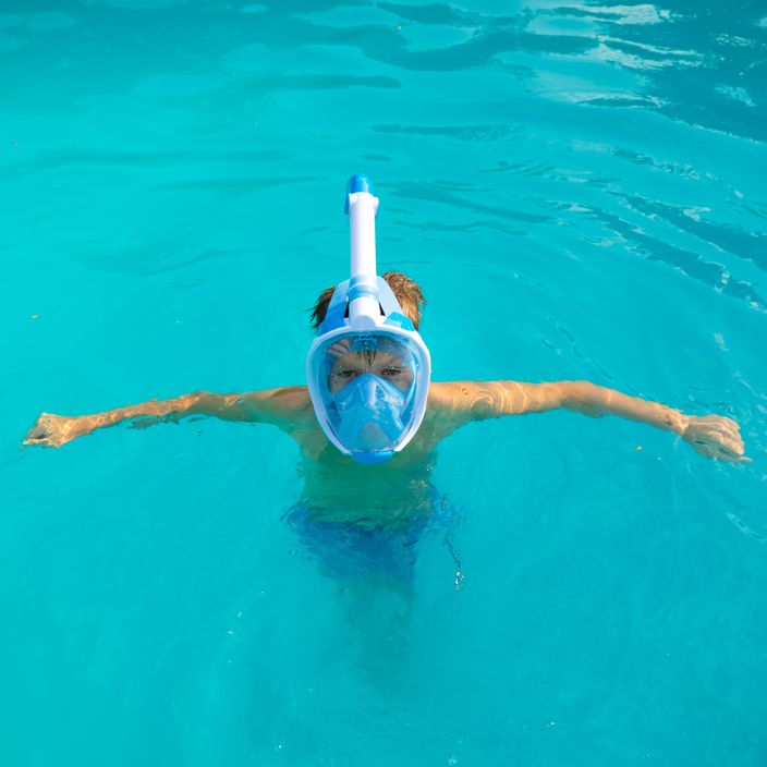 Παιδική μάσκα full face για κολύμπι με αναπνευστήρα AQUASTIC μπλε SMK-01N 8