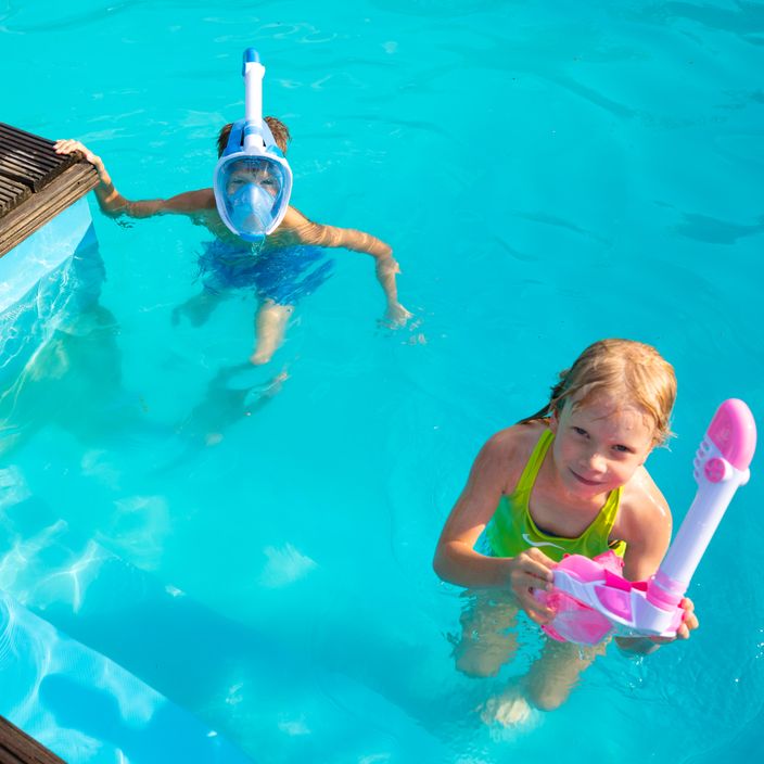 Παιδική μάσκα full face για κολύμπι με αναπνευστήρα AQUASTIC μπλε SMK-01N 9