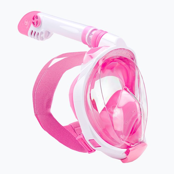 Παιδική μάσκα προσώπου για κολύμπι με αναπνευστήρα AQUASTIC ροζ SMK-01R