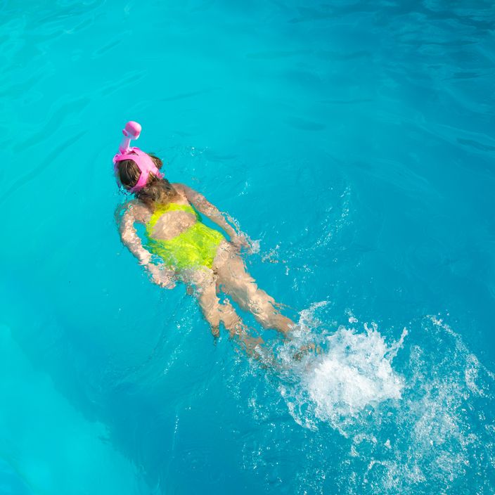 Παιδική μάσκα προσώπου για κολύμπι με αναπνευστήρα AQUASTIC ροζ SMK-01R 8