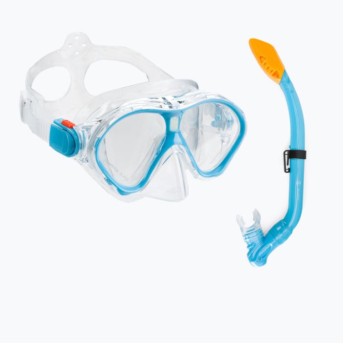 Παιδικό σετ αναπνευστήρα AQUASTIC Μάσκα + αναπνευστήρας μπλε MSK-01N