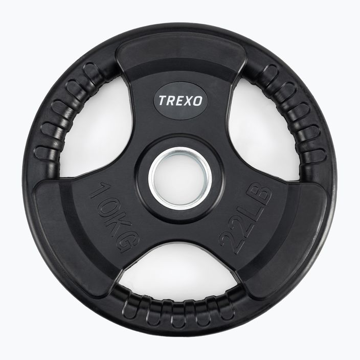 TREXO μαύρο καουτσούκ από χυτοσίδηρο βάρος RW10 10 kg 2