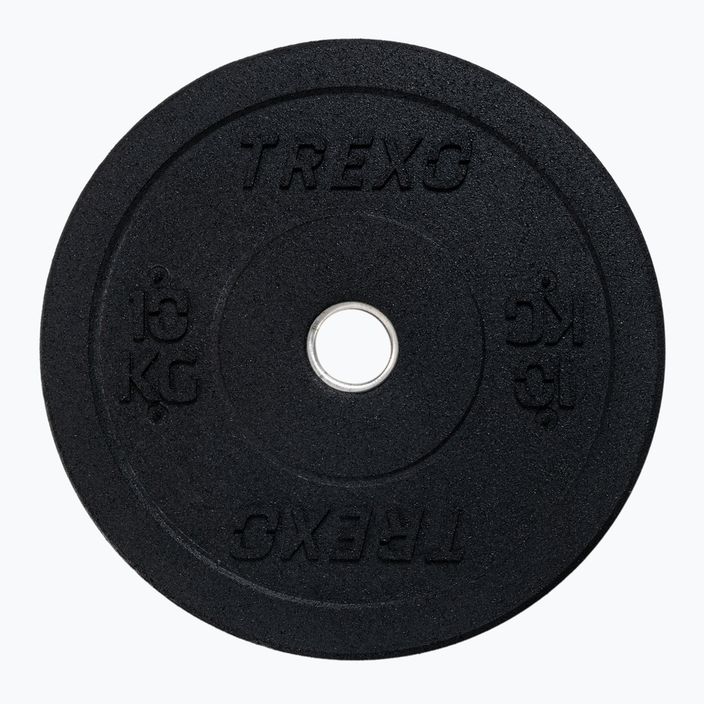 TREXO Ολυμπιακά βάρη με προφυλακτήρα μαύρο TRX-BMP010 10 kg 6