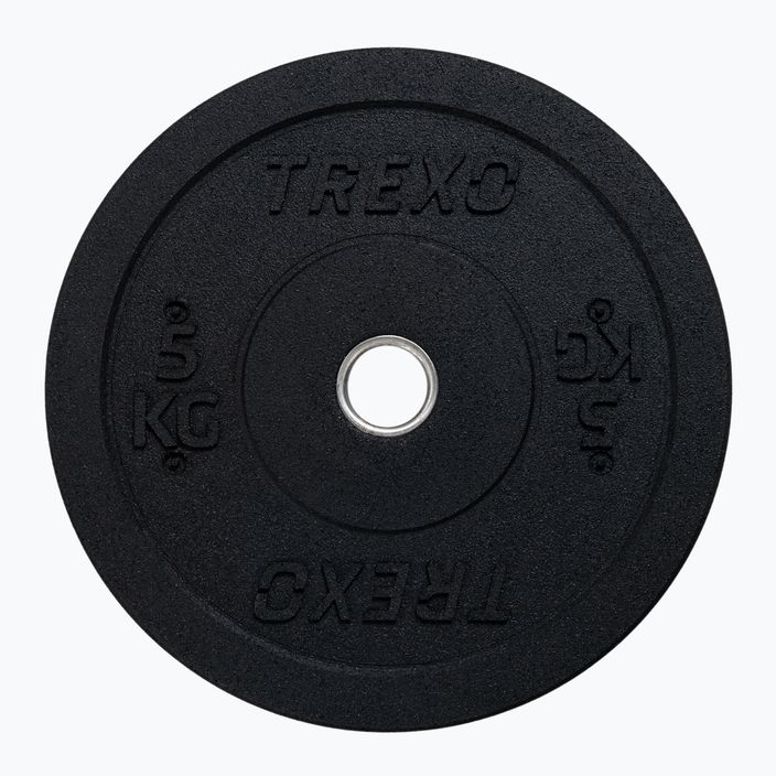 TREXO Ολυμπιακά βάρη με προφυλακτήρα μαύρο TRX-BMP005 5 kg 6