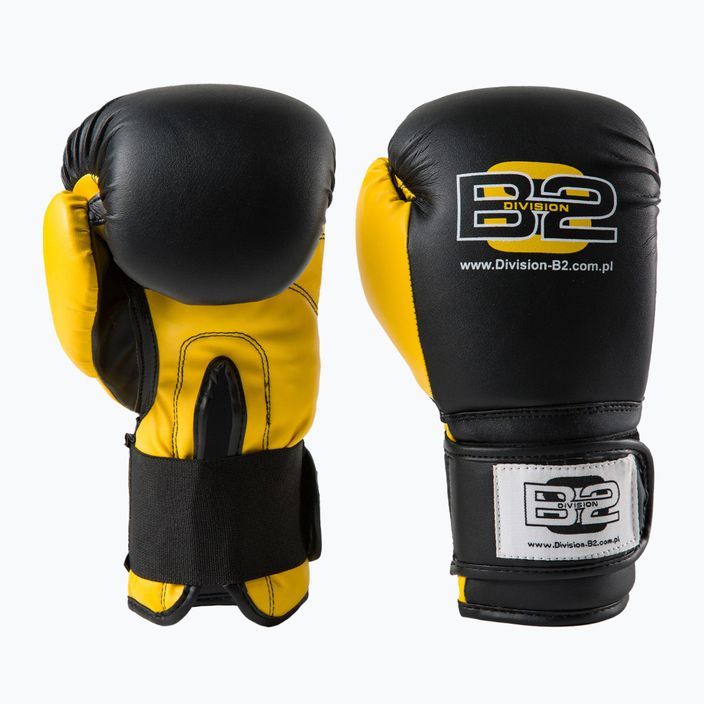 DIVISION B-2 γάντια πυγμαχίας μαύρα και κίτρινα DIV-TG01 4