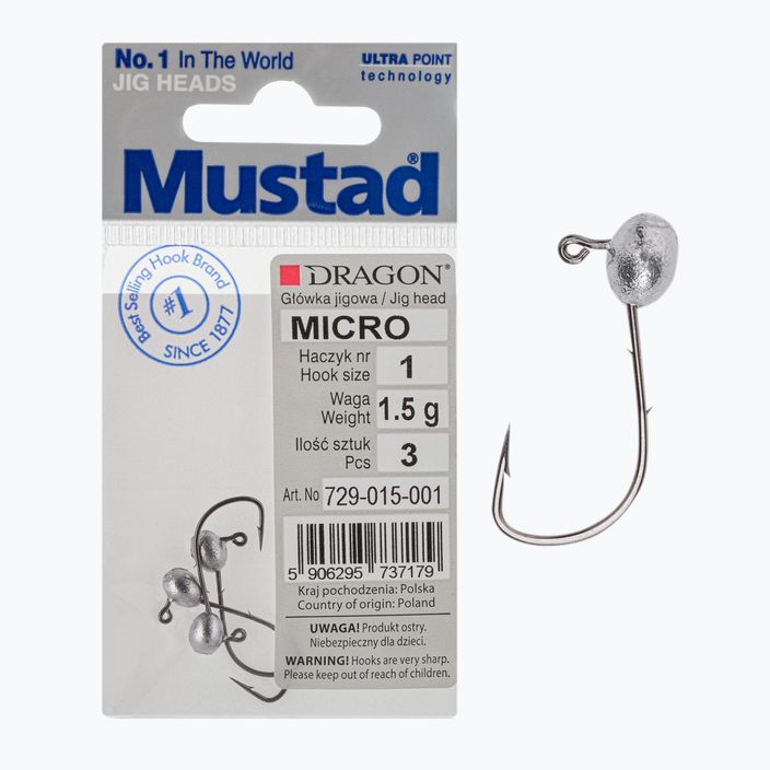 Mustad Micro jig head 3 τεμάχια μέγεθος 1 ασημί PDF-729-015-001